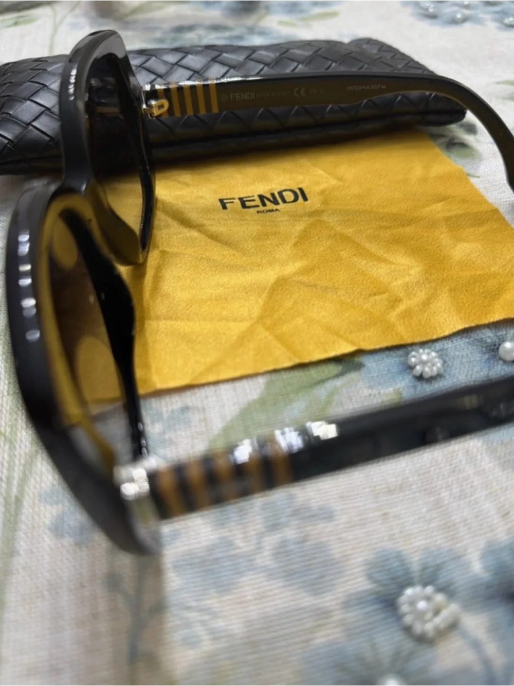 Fendi Black Oversized Square Sunglasses with Dark Gradient Lenses